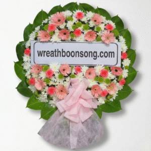 พวงหรีดดอกไม้สด-W1010PK