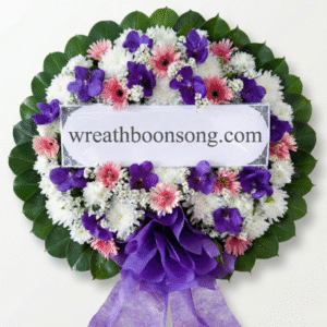 พวงหรีดดอกไม้สด-W1110PP