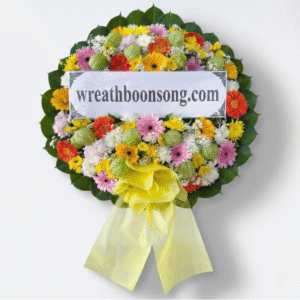 พวงหรีดดอกไม้สด-W0210YL