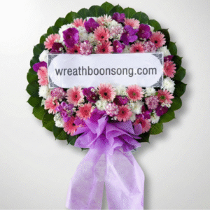 พวงหรีดดอกไม้สด-W0810PP