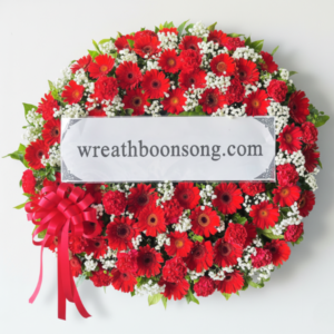 พวงหรีดดอกไม้สด-W0120RD