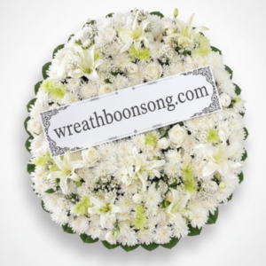 พวงหรีดดอกไม้สด-W0235WT