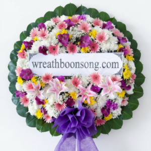 พวงหรีดดอกไม้สด-W0317PP