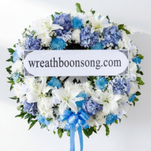 พวงหรีดดอกไม้สด-W0320BL