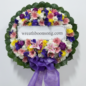 พวงหรีดดอกไม้สด-W0312PP