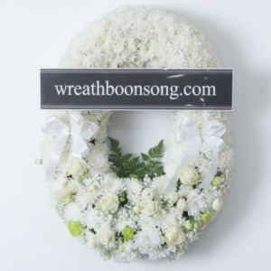 พวงหรีดดอกไม้สด-W0340WT