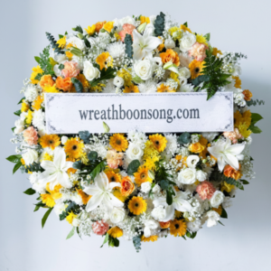 พวงหรีดดอกไม้สด-W0135YL