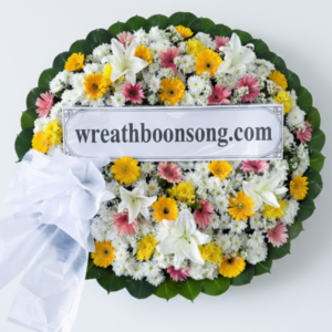 พวงหรีดดอกไม้สด-W0425YL