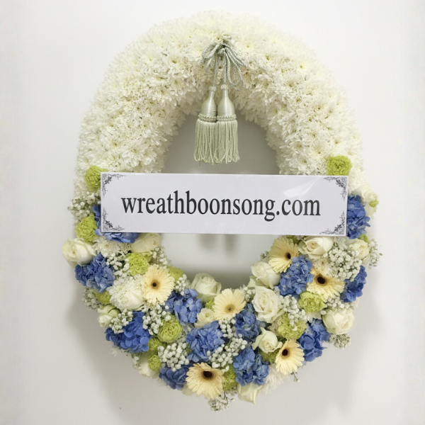 พวงหรีดดอกไม้สด-W0240BG