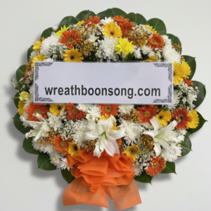 พวงหรีดดอกไม้สด-W0517OR