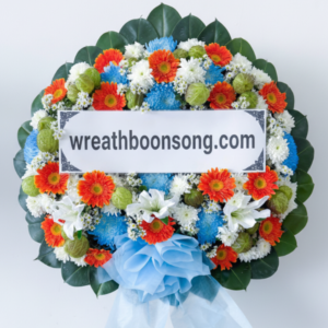 พวงหรีดดอกไม้สด-W0512BL