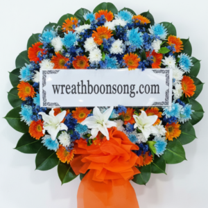 พวงหรีดดอกไม้สด-W0615BL