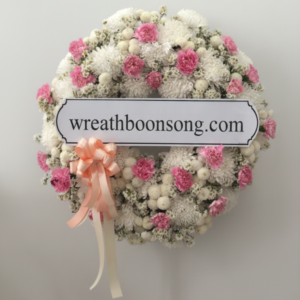 พวงหรีดดอกไม้สด-W0717PK