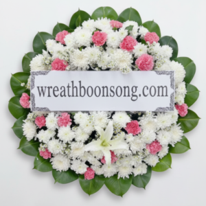 พวงหรีดดอกไม้สด-W0712WT