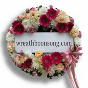 พวงหรีดดอกไม้สด-W0817RD