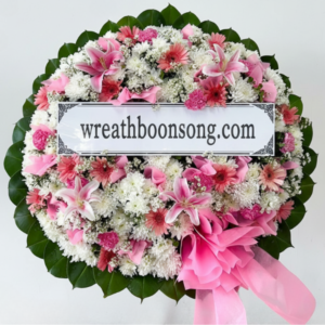 พวงหรีดดอกไม้สด-W0920PK