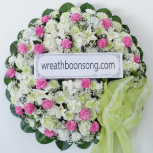 พวงหรีดดอกไม้สด-W0930PK