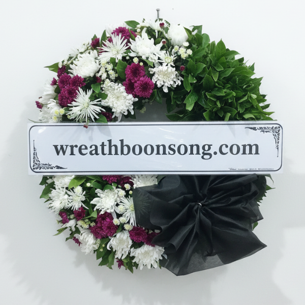 พวงหรีดดอกไม้สด-W0912WT